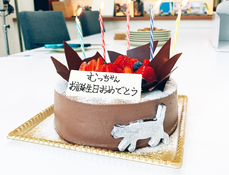 福岡 平尾 シャレトールさんのバースデーケーキでプチ誕生会